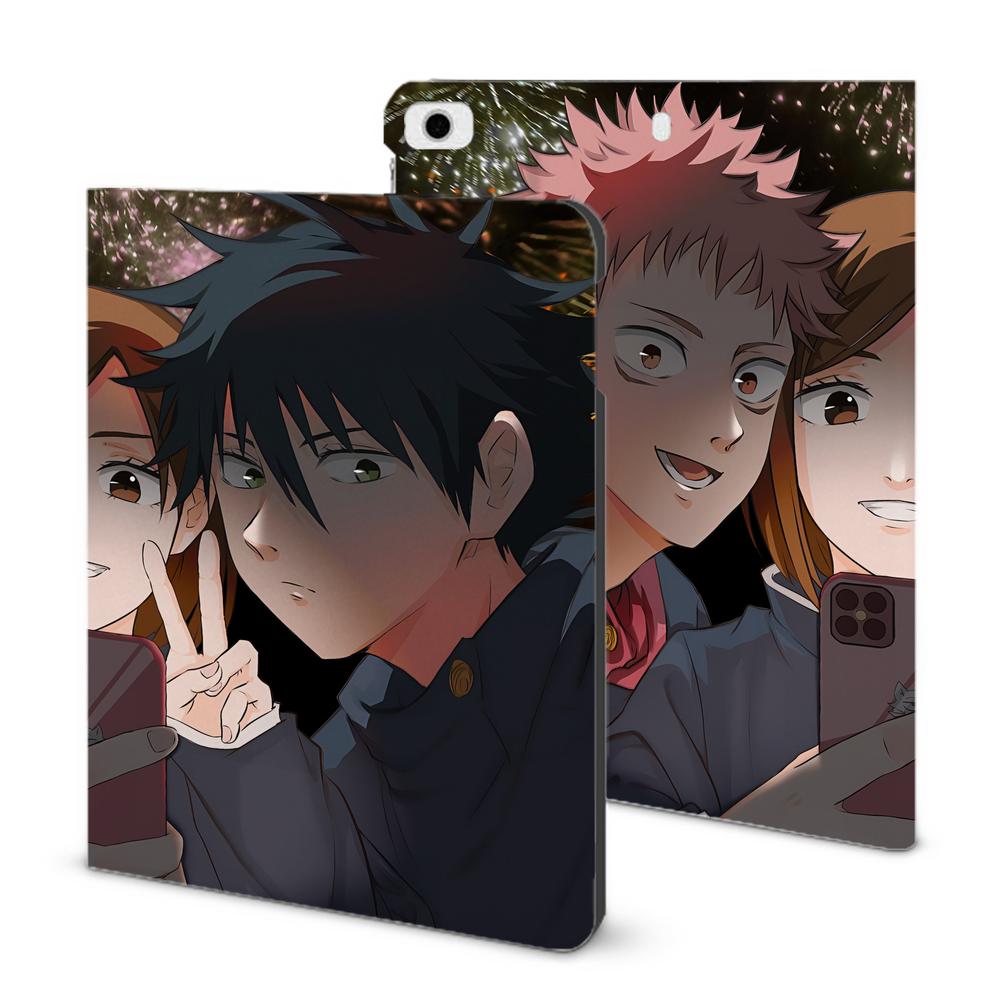 （画像用） 呪術廻戦 Jujutsu Kaisen IPad ケース ブック型 PUレザー TPU 耐衝撃 軽量 薄型 ペン収納なし 全面保護 IPad 各モデル対応